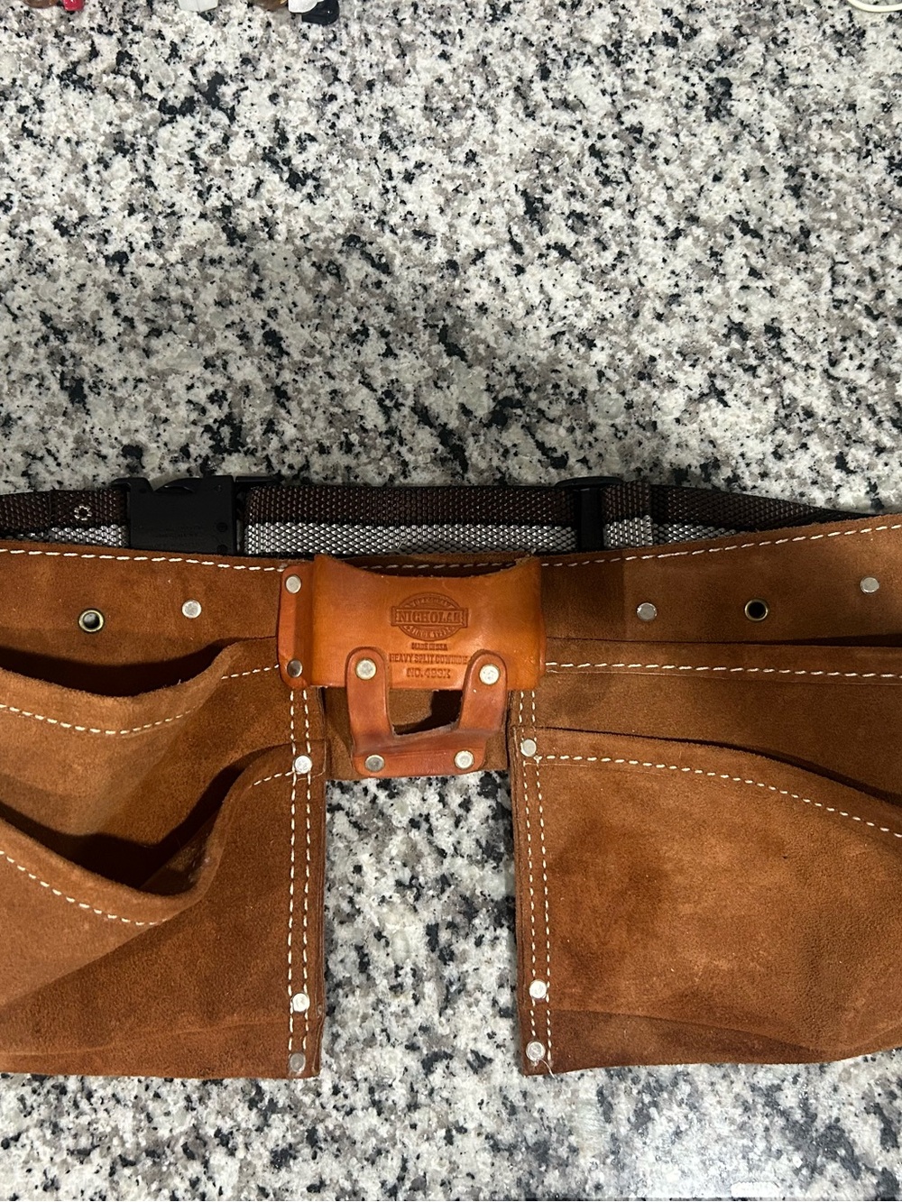Nicholas Brown Suede Leather Tool Belt